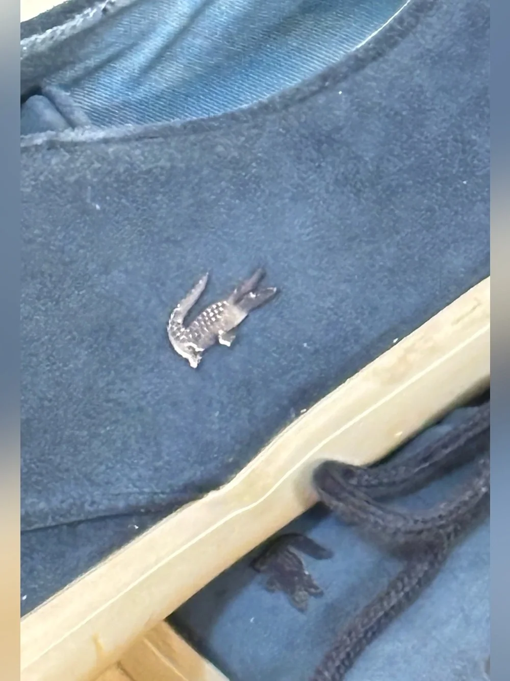 Lacoste, Sevrin Blue Suede With light Blue Leather Accent At Back. Men’s Size 12
